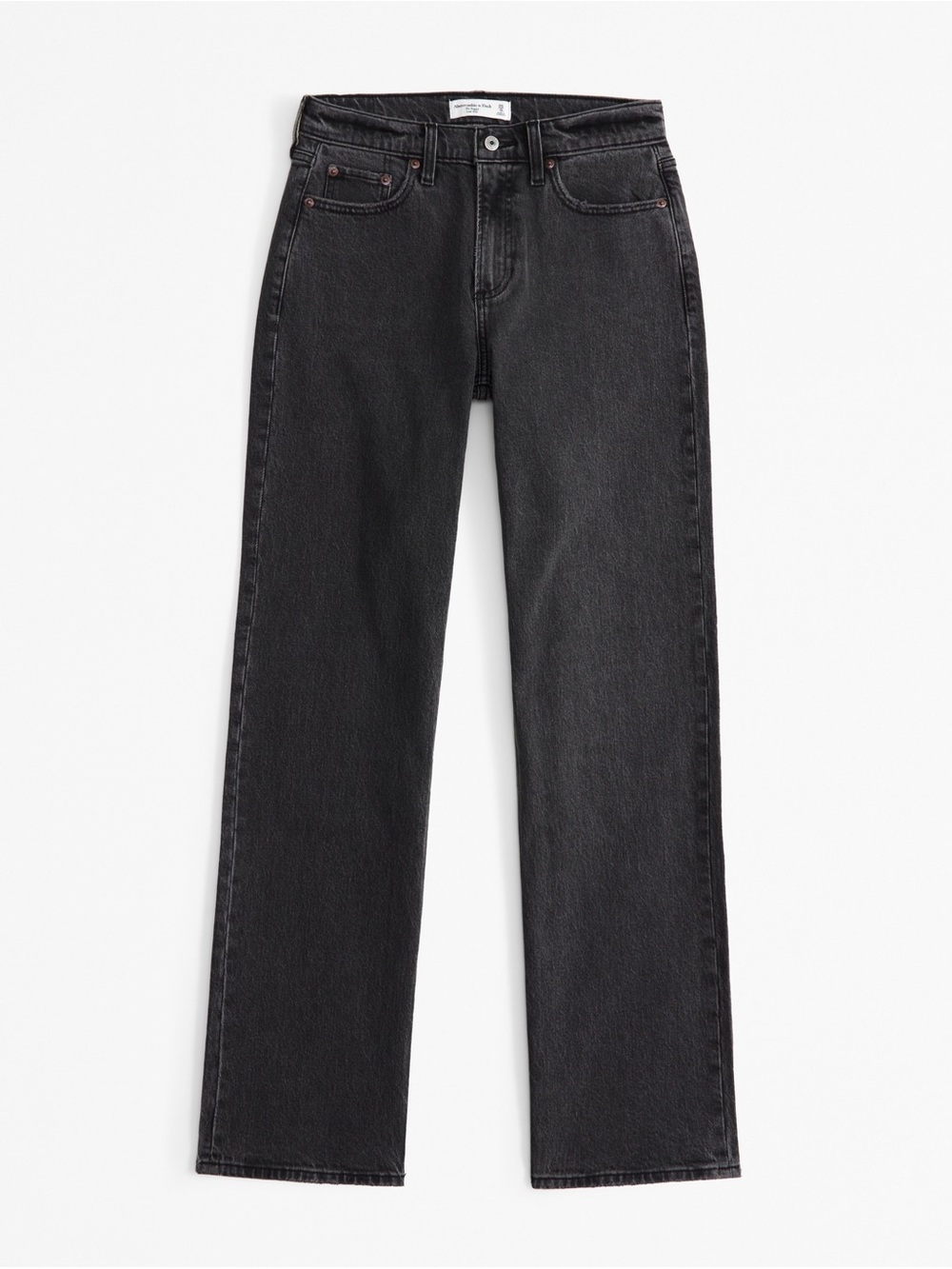 Abercrombie & Fitch Baggy Low Rise Jeans Gray Size 24 Short Distressed Hem - Picture 3 of 12
